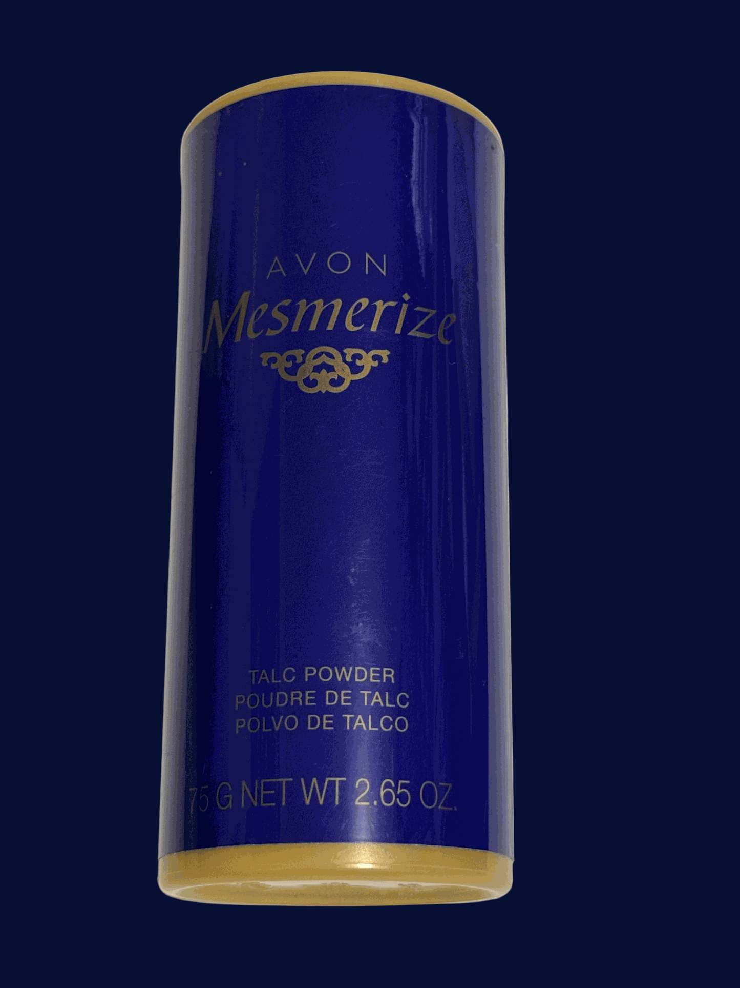 Men Talc Powder Mesmerize 2.65 oz blue and gold container for dry, comfortable skin