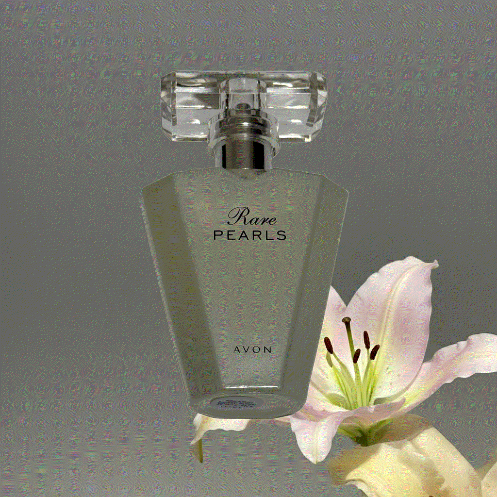 New Rear Pearls Eau De Perfume bottle with pink lily flower and elegant floral design