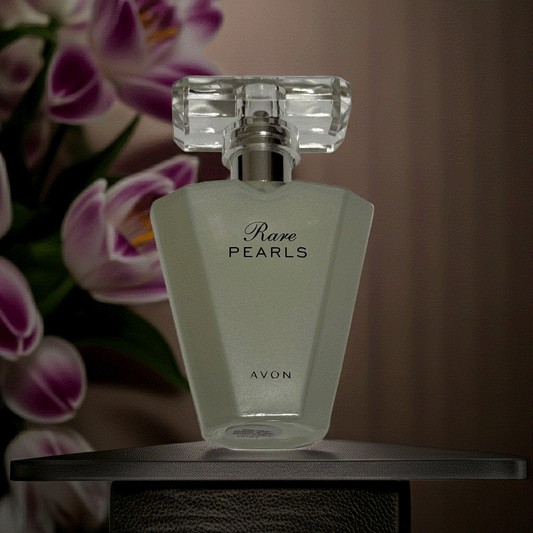 New Rear Pearls Eau De Perfume bottle with floral background and elegant design