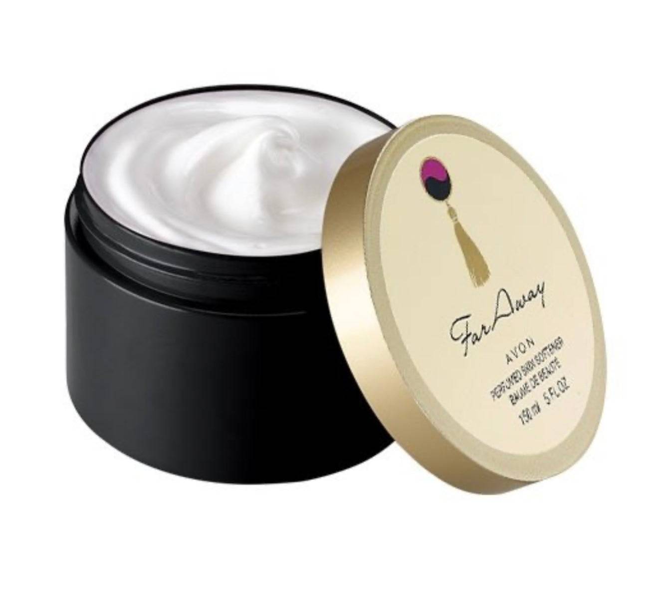 Perfumed Skin Softener Far Away by Avon in 5 fl oz jar with creamy texture and floral scent