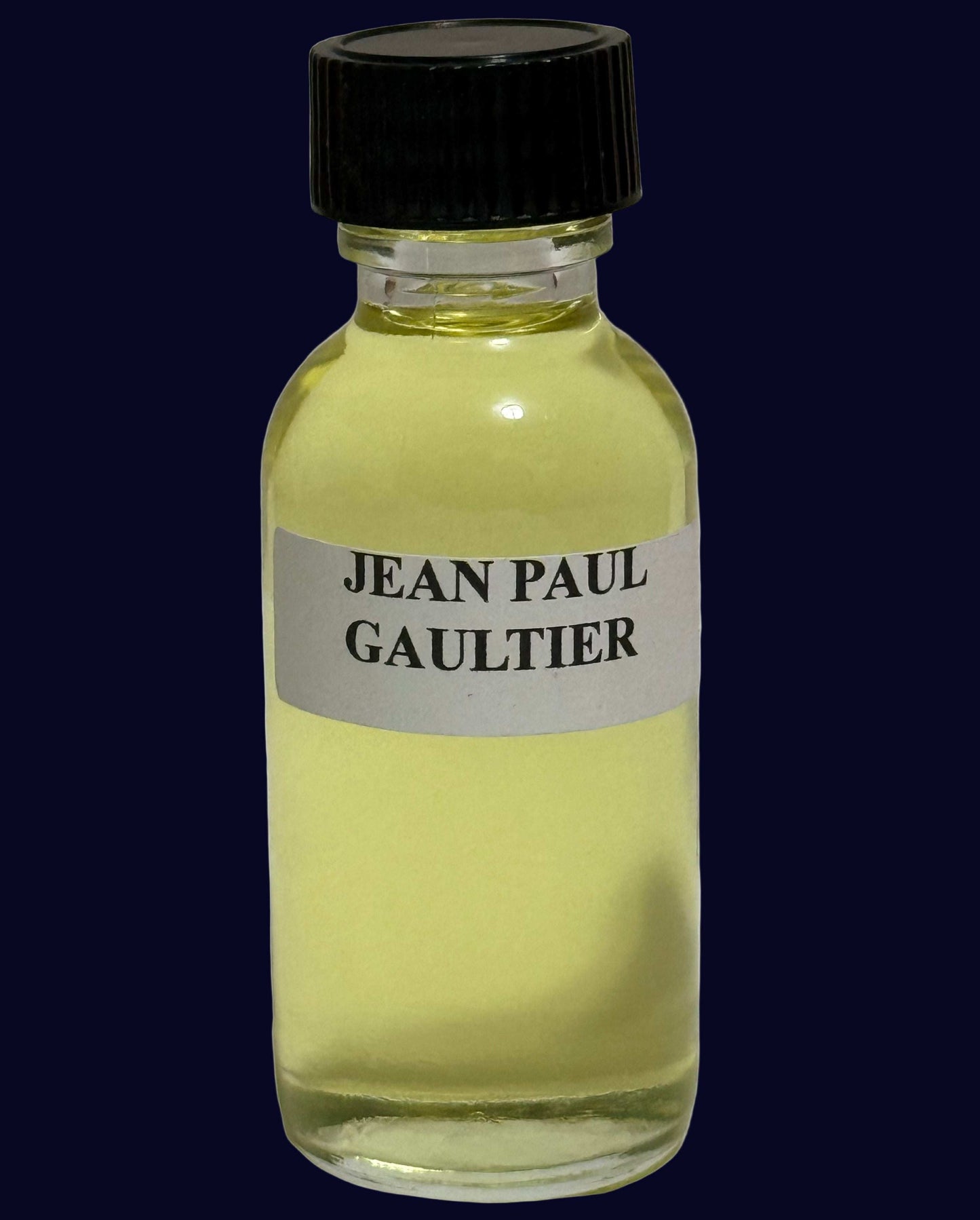 Jean Paul Gaultier perfume oil bottle with vanilla lavender spice amber myrrh scent