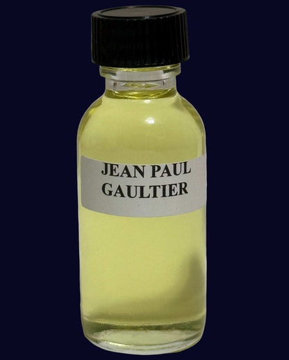 Jean Paul Gaultier perfume oil bottle with vanilla lavender spice amber myrrh scent