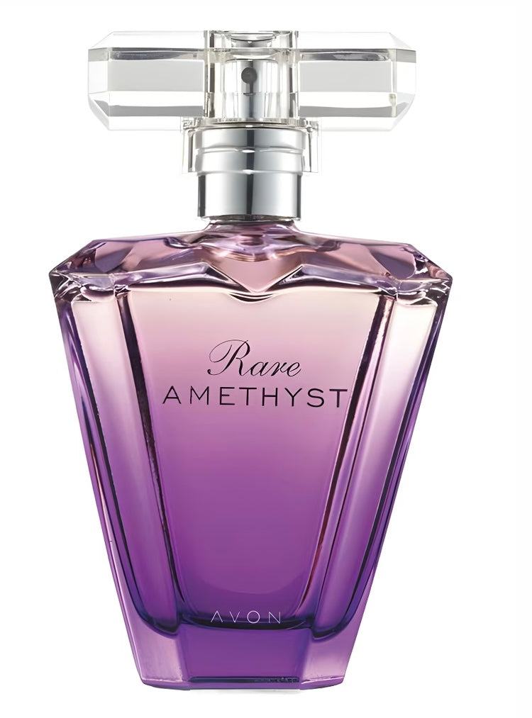 Classic Rare Amethyst Eau De Parfum bottle in purple gradient with clear cap and silver spray nozzle