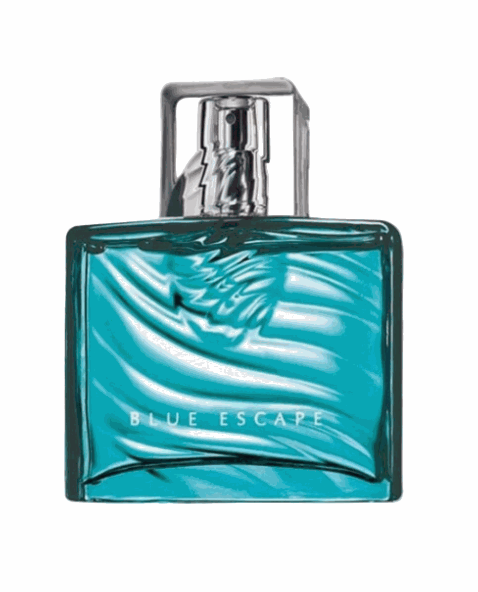 Blue Escape For Him Eau De Toilette cologne bottle with ocean mist and musk scent