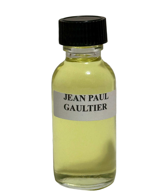 Jean Paul Gaultier perfume oil bottle with vanilla lavender spice amber blend