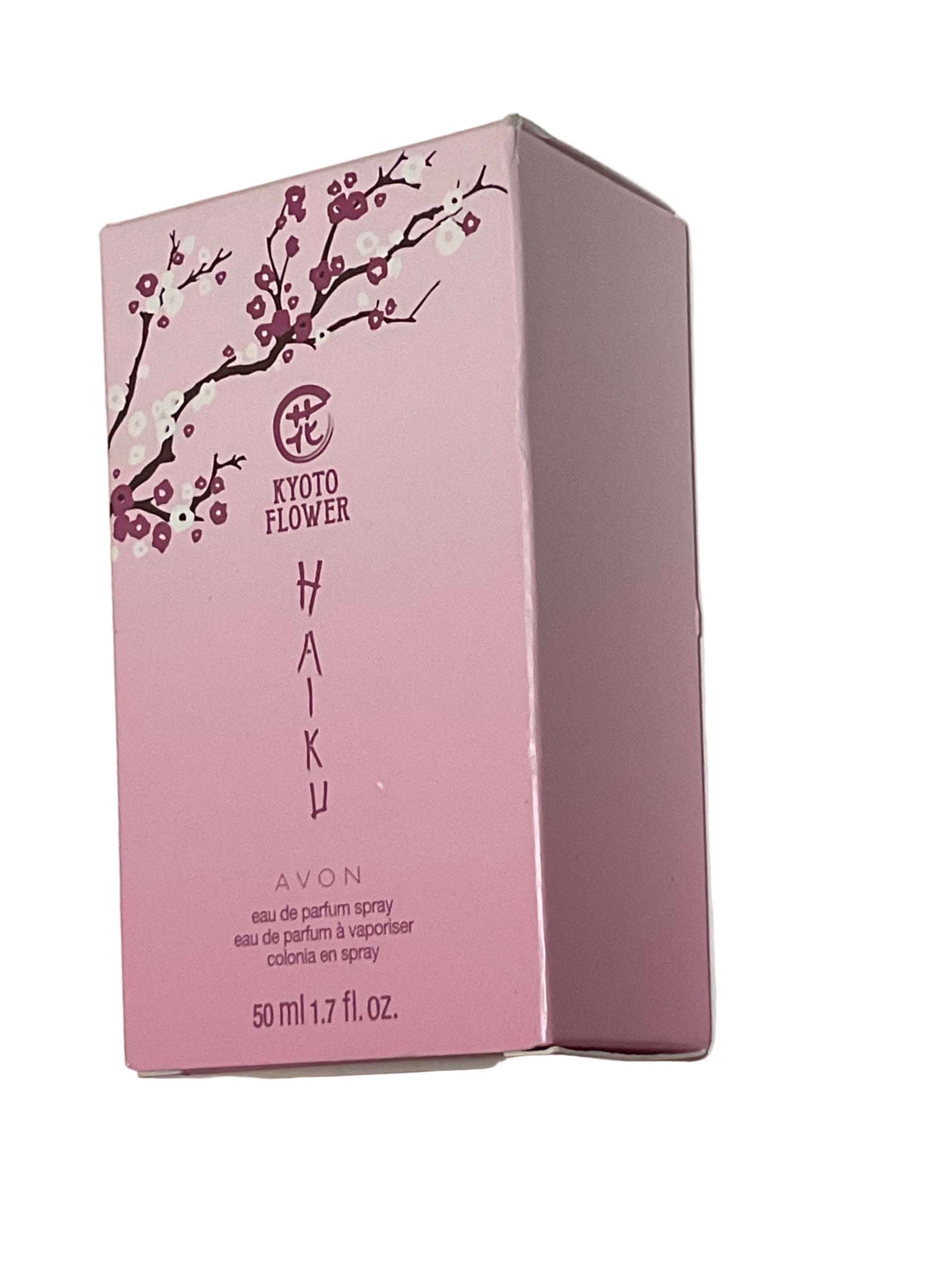 Kyoto Flower Haiku Eau De Perfume Spray 1.7 fl oz pink box with floral design