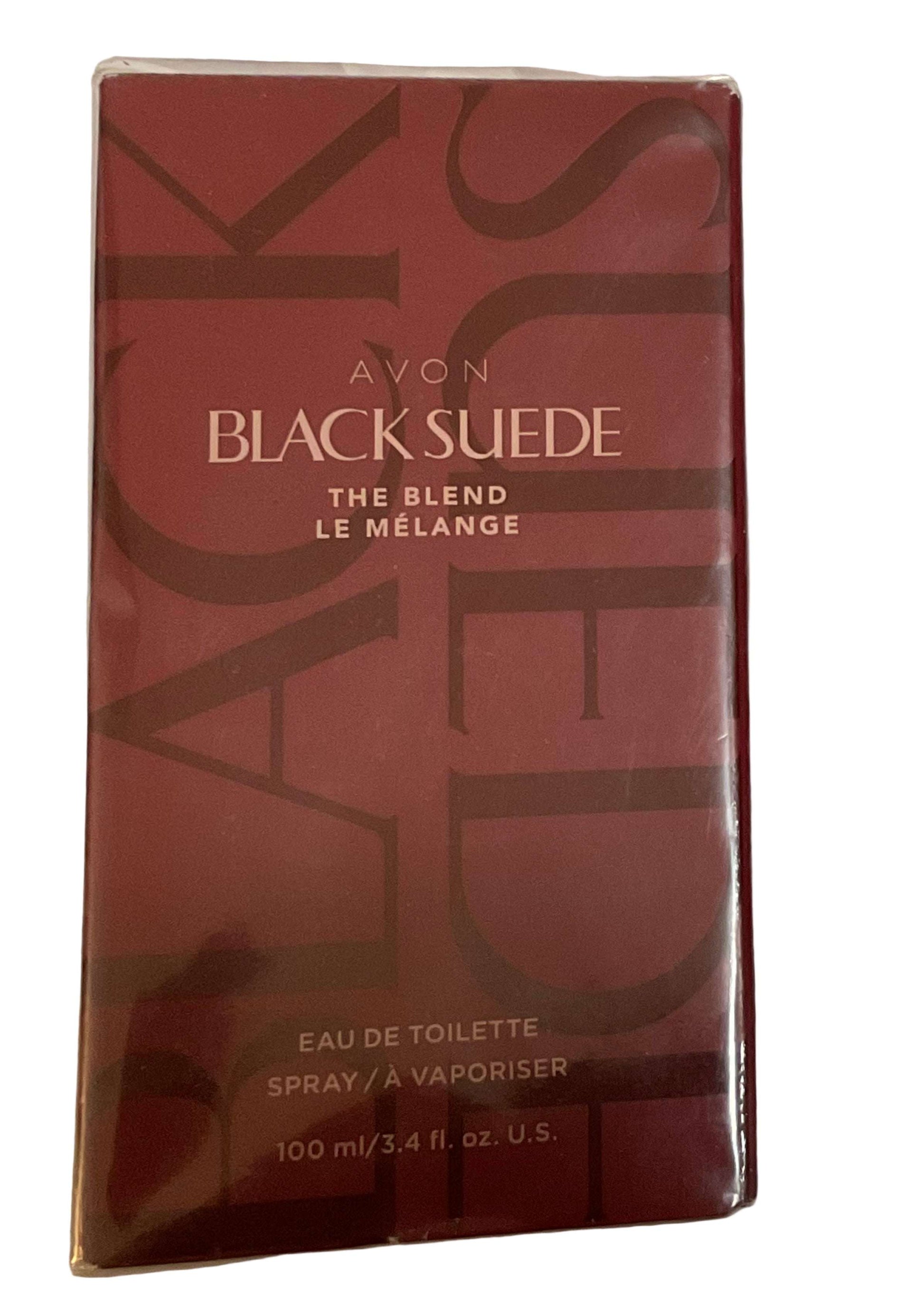Avon Black Suede The Classic Blend Eau De Toilette 3.4 fl oz with smoky leather and spicy woods scent