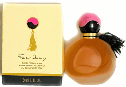 Far Away Original Eau De Perfume 1.7 fl oz bottle and packaging with warm amber oriental fragrance.