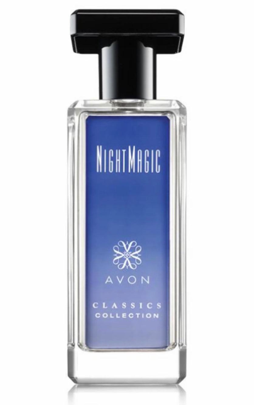 New Classic Night Magic cologne spray bottle 1.7 fl oz with blue label and black cap